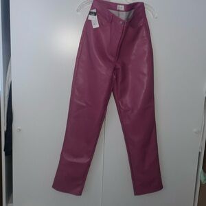 Pink/Fushia Faux leather pants Wilfred